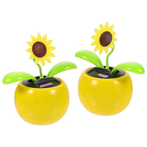 Toyvian 2 Stück Solar Sonnenblume Tanzende Solarblumen Solarspielzeug Solarbetriebenes Schwingendes Animiertes Tänzerspielzeug Für Heimbüro Schreibtisch Autodekoration Lustige Ornamente