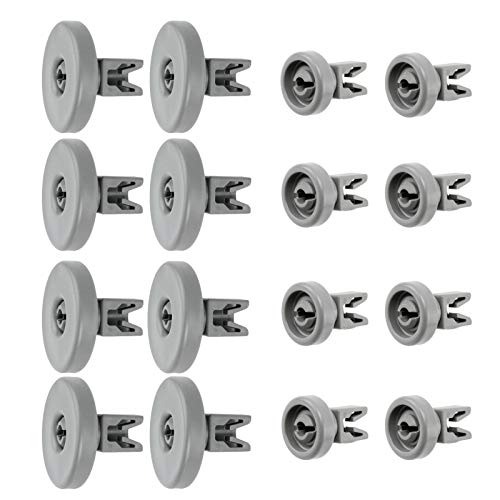 Spülmaschinen-Rollen Set für Oberkorb & Unterkorb - Universal Korbrollen für Viele Spülmaschinen Geschirrspüler wie AEG Favorit, Privileg, Zanussi, Zanker, Juno Ersatzteile Zubehö (16 stück)