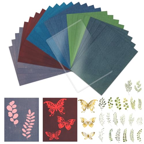 48 Stück Cyanotype Paper Kit,A5 Hochempfindliches Sonnendruckpapier Naturdruckpapier,Sonnendruckpapier Kinder mit Cyanotypie Material, Cyanotypie Papier Kit für Kinder Erwachsene Basteln,DIY