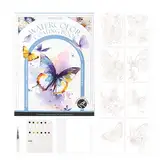 Générique Watercolor Travel Set, Travel Water Color Set with Palette and Brush, Tragbares Drei-Fold Miniatur-Malset, 12 Farben-Kunstprodukte für Schüler und Maler, 7,32 x 5,59 Zoll