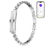 LIGE Smart Armband Damen, Tägliches Fashion-Match, Fitnessarmband mit Sportmodi, Schlafmonitor, 24-Stunden-Gesundheitsüberwachung, Kalorie, Edelstahl Smartarmband für Android iOS, Silber