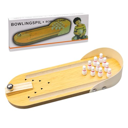 ZITUZY Mini Bowling Game Set, Mini Bowlingbahn, Tisch Bowling Set, Tischbowling, für Erwachsene im Büro, auf Partys oder als Spielzeug für Kinderzimmer