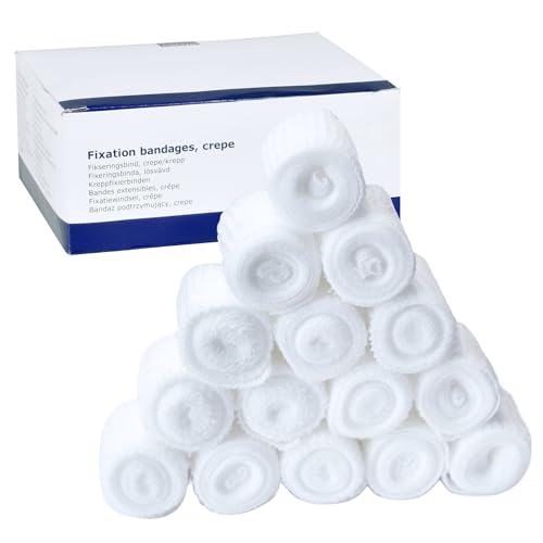 ABENA Mullbinden 4cm x 4m – 20 Stück, Krepp, Elastische Binde aus Verbandsmaterial, luftdurchlässige und hautfreundliche Bandage – ideal zur Fixierung bei Wundpflege, Sport & Alltag
