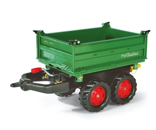 ROLLY TOYS ZC-107 rollyMega Trailer (für Kinder von 3-10 Jahre, Zweiachsanhänger, Dreiseitenkipper, mit Heckkupplung) 122202, 88 cm × 45 cm × 47 cm