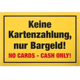 DankeDir! Keine Kartenzahlung - Schild 30 x 20 cm - Lustiges Barzahlung Hinweisschild für Gastronomie Einzelhandel - Nur Barzahlung Deko für Laden Restaurant Gastro Gaststätte Bar Kneipe Hinweis