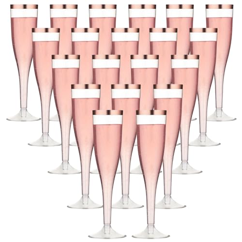 Lunyloer Champagner GläSer, 20 Stück SektgläSer PET, SektgläSer PET 100ml SektflöTen PET für Sektempfang Party Picknick Weinbecher Geburtstag Hochzeit