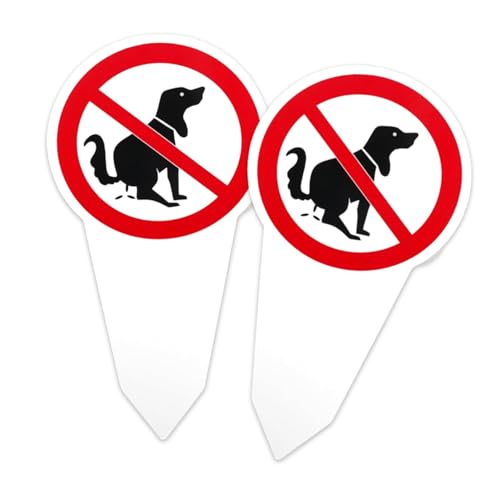 TENGEE 2 Stück Schild Kein Hundeklo, Hundekot-Schild, Warnschild, Rot, 30 cm x 45 cm, Bodenstehend, Funktional