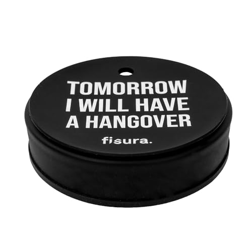 Fisura Deckel für Drogenbecher "I will have a hangover", blauer Getränkeschutz, wiederverwendbar, auslaufsicher, aus Silikon.