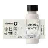 SD COLORS Emaille White Ausbesserungsfarbe, 8 ml, schnell trocknend, kompatibel mit Küchengeräten, Badezimmer, Dusche, Waschbecken, Metall, Heizkörper, Kühlschrank