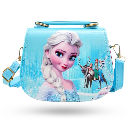 Heartsking Kinderhandtasche, Eiskönigin Kinder Umhängetasche Blau Kinder Handtasche Mädchen Elsa Tasche für Mädchen zum Ausgehen oder Reisen Geschenke für Mädchen