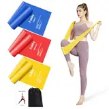 3er-Set 1.5M/2M Lang Fitnessbänder Widerstandsbänder in 3 Stärke,100% Natur Latex Resistance Bands Gymnastikband für Crossfit, Muskelaufbau, Yoga, Pilates für Männer und Frauen