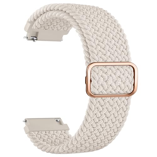 Vancle 20mm Uhrenarmbänder Damen Herren, Einstellbarer Gewebter Nylon Smartwatch Armband 20mm Atmungsaktives Ersatzarmbänder Schnellverschluss Uhrenarmband für Frauen Männer