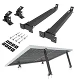 NuaSol Aufständerung Solarmodul Halterung Balkonkraftwerk Flachdach | Verstellbar 15°-30° | 2 Solarpanels Photovoltaik Universal Wand Flachdachmontage, PV Module | Einfache Befestigung | Schwarz