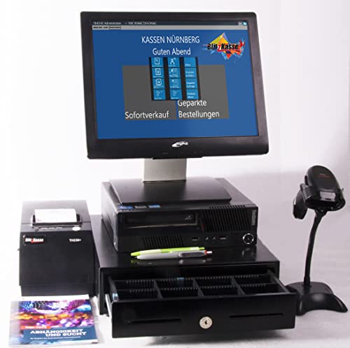 15" Kassensystem mit BlitzKasse Kassensoftware für Handel und Schnellgastronomie: Supermarkt, Zeitungs-Kiosk, Nagelstudio, Imbiss, Tabak-Laden usw. TSE-Konform