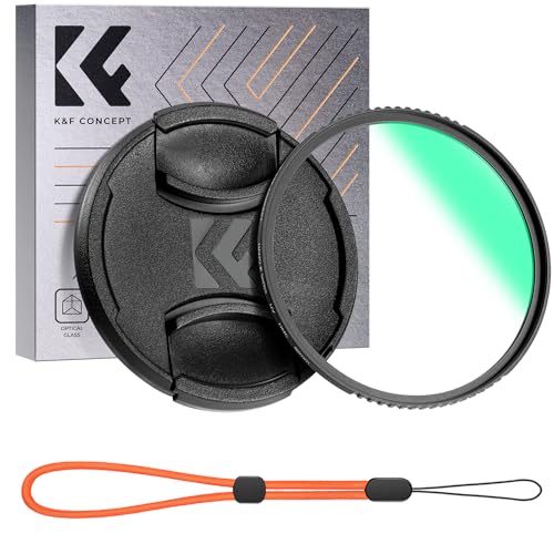 K&F Concept K-Serie UV Filter 49mm mit Objektivdeckel, Schutzfilter mit 18 Schichten Nanobeschichtungen