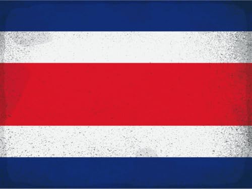 mrdeco Holzschild 30x40cm Flagge Costa Rica Costa Rica Vintage Holz Schild