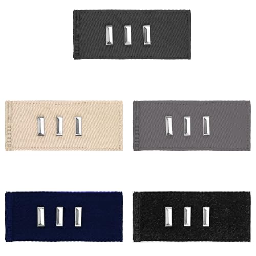 Yuomeaz 5 Stück Hosenbunderweiterung, Einstellbar Hosenerweiterung Schwangerschaft, Hosenknopf Verlängerung mit Metallhaken für Jeans, Röcke, Umstandshose, Männer und Frauen