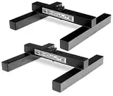 2er Set Showlite FLS-10 PAR Licht Bodenstative (Bodenstative zum Aufstellen von Scheinwerfern, Grundfläche 26 x 25,5 cm, 6 cm hoch, stabile Konstruktion, ineinander stapelbar) Schwarz