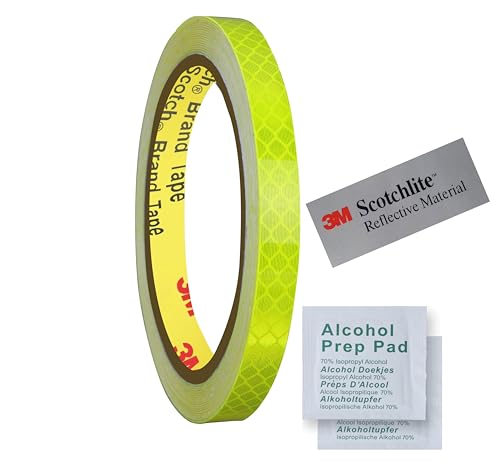 3M Diamond Grade 4083 Reflektierende Reflektorband Reflektorfolie Sicherheitswarnband Wasserdicht Reflexfolie Autos Motorräder Helm Fahrrad (Yellow 5mm X 5meter)