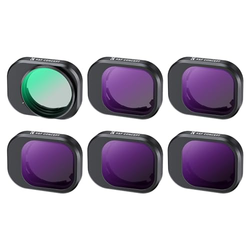 K&F Concept Mini 4 Pro ND Filterset,Polfilter,6 Stück CPL, ND8, ND16, ND32, ND64, ND128 Filter Kompatibel mit DJI Mini 4 Pro, mit mehrfach beschichtete HD optisches Glas, Aluminium Version