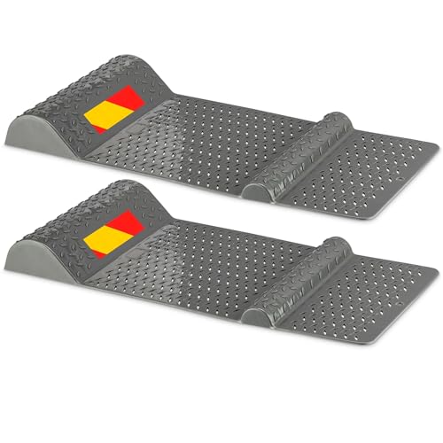 Preiswert & Gut 2X Garagen Einparkhilfe Radstopper, rutschfeste Parkmatte Bremsschwelle mit Klebestreifen oder Bohren, Parkhilfe seitliche Einfahrhilfe 52x25cm, Positionsmatte für sicheres Einparken