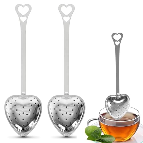 NHQZ 2 StüCk Teesieb Edelstahl Aus Rostfreiem Stahl, Tea strainer, Teezubereiter, Teeei für losen tee, Teesieb herz