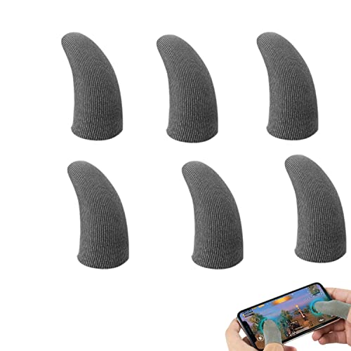 6 Pieces touch screen finger cots Schweißfeste Fingerhandschuhe,Mobile Game Finger Sleeve Touchscreen Kontroller Atmungsaktiv Finger Schutz Phone Games Schweißfeste Finger-Handschuhe für Handy Spiele