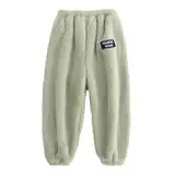 Flanell Schlafanzughose Mädchen Einfarbig Hausanzug Kinder Kuschelig Winterhose Thermohose Kinder Herbst Winter Warm Pyjamahose Plüschhose Elastische Taille Fleecehose Weich Bequem Jogginghosen