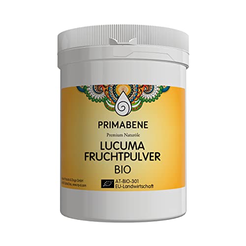 Primabene, Lucuma Fruchtpulver BIO, ohne Zusatzstoffe, Rohkostqualität - ideal zum Süßen von Smoothies,Shakes, Eis und zur Herstellung von Diätkost (1 x 100 g)