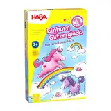 Haba 300123 - Einhorn Glitzerglück Der Wolkenschatz, zauberhaftes Würfelspiel mit 60 Glitzerkristallen für 2-4 Spieler ab 3 Jahren, schönes Geburtstagsgeschenk für alle kleinen Einhorn-Fans