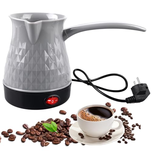 BORDEAG Elektrische Kaffeekanne, 500 ml Elektrische Türkische Kaffeemaschine, 220V Espressokocher Induktion, Türkische Kaffeekocher, Elektrische Türkische Kaffeekanne für Zuhause, Büro, Reisen (B)