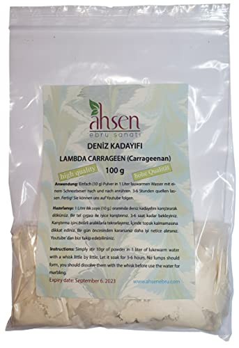 100 gr. Lambda Carrageen, Kerajin, Deniz Kadayifi, Kivam artirici, Ebru Tozu, Carrageenan, Karageno, Karrageeni, Carraghénane, Carragenina, Carrageen, Karagen