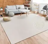 Paco Home Teppich Wohnzimmer Schlafzimmer Esszimmer Kurzflor Moderne Optik Einfarbig Pastell, Grösse:120x170 cm, Farbe:Creme