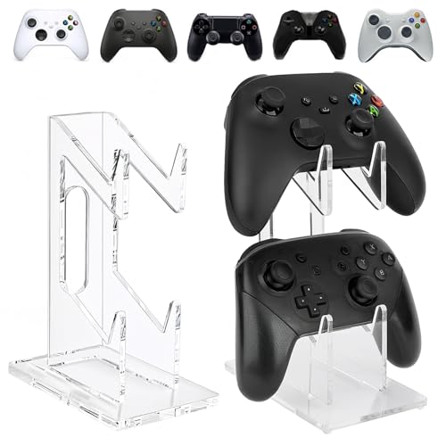 nymus Controller-Halter, 2-stöckiger Game-Controller-Halter für den Schreibtisch, transparentes Acryl, Universal-Aufbewahrung, Organizer, Controller-Ständer für PS4/PS4 Slim/Xbox