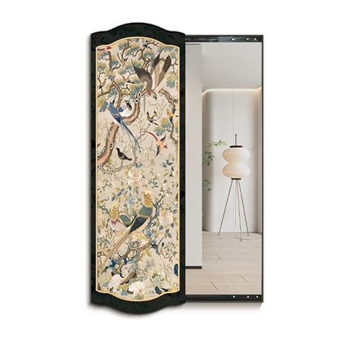 Schiebespiegel Hängende Malerei Ankleidespiegel Wandbild Versteckter Ganzkörperspiegel 110x35cm