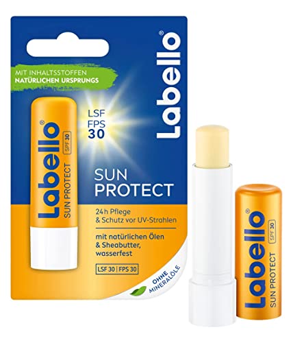 Labello Sun Protect (4,8 g), wasserfester Lippenpflegestift mit Sonnenschutz (LSF 30), Lippenpflege ohne Mineralöle