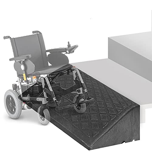 ZJIEX Gummi Schwellenrampe, rutschfeste Türschwellenrampe, 3-19cm Hohe Bordsteinrampe, Robuste Rollstuhlrampe, Tragbare Auffahrrampe Für Auto, Roller, Fahrrad (Color : Black, Size : 50x40x17cm)