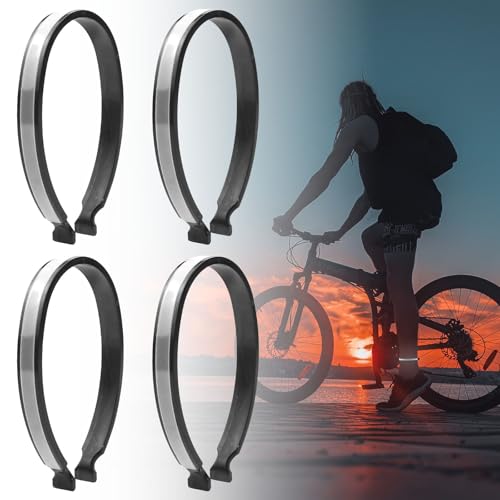 Hosenklammern für Radfahrer Hosenspangen Fahrradklammern für Hosen Reflektierende Fahrradhosenklammern Hosenschutz Fahrradkette für Herren Damen Jogger Radfahrer Motorrad (Silber-2-Paar)