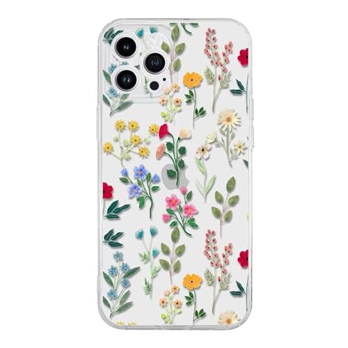 Rnrieyta Miagon Kreativ Blume Hülle für iPhone XS Max,Schmetterling Blätter Blumen Flower Serie Schutzhülle Transparentes Weich TPU Cover Dünne Kratzfeste Silikon Gel