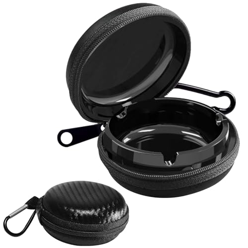 SEATOGEM Taschenaschenbecher, Tragbarer Aschenbecher, Taschenascher Mit Deckel, Reise Aschenbecher Mit Schlüsselanhänger für Outdoor, Camping (1)