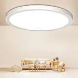 LED Deckenleuchte Flach Rund 18W - Ø23CM 4000K Weiß 1600LM Deckenlampe Led Lampe IP44 Badlampe, Modern Ultra Dünn LED Badezimmer Lampe Decke Küchenlampe für Bad Flur Schlafzimmer Balkon Wohnzimmer