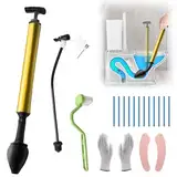 Hochdruck Abflussreiniger Pumpe, Pömpel Abfluss, Rohrreiniger Druckluft, Rohrreinigungspumpe Abflussverstopfung, Toilettenreinigung Pömpel für Toiletten Küche Badezimmer Dusche Waschbecken