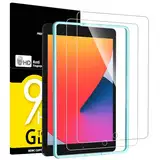 NEW'C 2 Stück, Panzer Schutz Glas für iPad 9 (2021)/ iPad 8 (2020)/ iPad 7 (2019) [10,2 Zoll, 9./8. /7. Generation] und ein Ausrichtungswerkzeug, 9H Härte,HD Displayschutzfolie, 0.33mm Ultra-klar