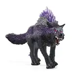 schleich ELDRADOR CREATURES 42554 Schattenwolf - Realistische Mythische Monster Actionfigur mit Lila Fell und Durchsichtigen Rückenkristallen, Eldrador Figuren ab 7 Jahren