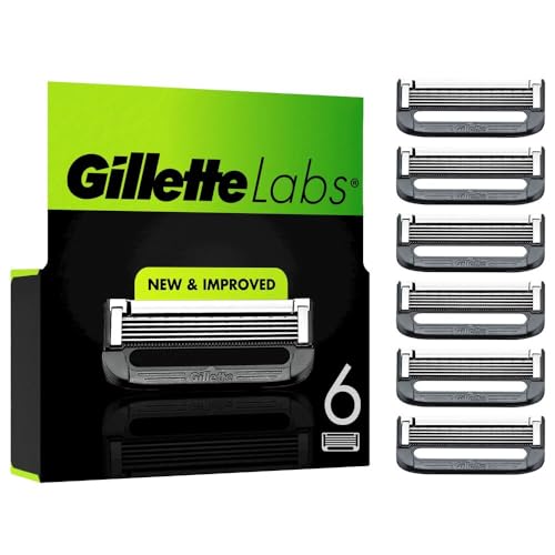 Gillette Labs Rasierklingen für Männer, 6 Original Ersatzklingen, Klingen für Herren Kompatibel mit allen GilletteLabs Rasierern (inkl.Heated Razor)