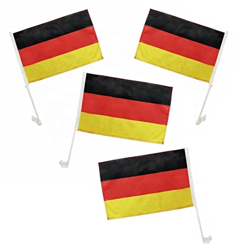 Autoflagge Autofahne Deutschland 45 x 30 cm Robust Deutschlandflagge für Auto Fahne - 4 er Set