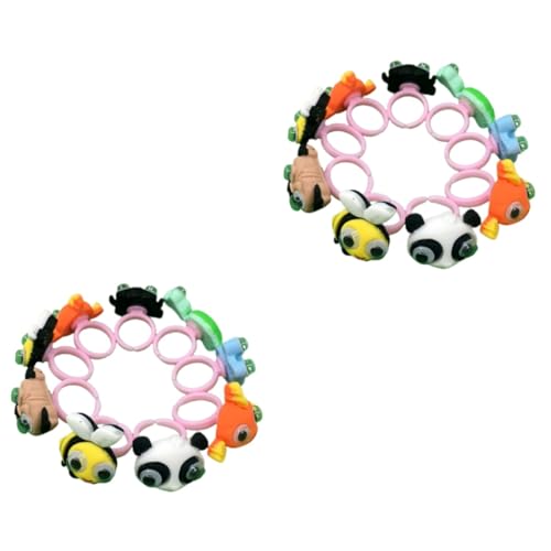 VALICLUD 24stücke Cartoon Tierringe Aus Resin Simulierte Tierdesigns Für Junge Mädchen Bewegliche Augen Kreative Finger Ringe Für Karneval Und Geburtstagsfeiern Zufälliges Muster