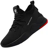 BAOLESEM Sicherheitsschuhe Herren S3 Arbeitsschuhe Herren Damen Leicht Atmungsaktiv Sportlich Schutzschuhe mit Stahlkappe Sneakers,677B Schwarz,EU42