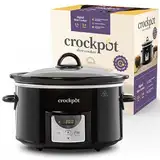 Crockpot Digitaler Schongarer | 3,5 L (3 bis 4 Personen) | Programmierbarer Countdown-Timer | EU-Stecker mit 2 Stiften | Schwarz [CSC113X]