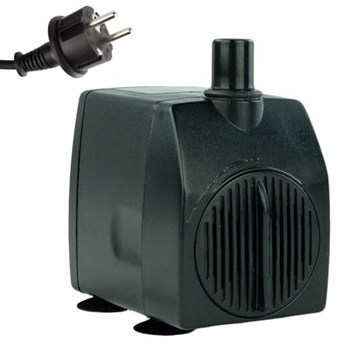 Wasserpumpe 230 V – 950 L/H, nur 14 Watt, 10m Kabel, 180 cm Förderhöhe, Teichpumpe, Aquariumpumpe, Wasserspielpumpe und Zimmerbrunnen-Pumpe | Brunnenpumpe | Tauchpumpe | Springbrunnen-Pumpe | KEP950N